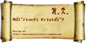 Mártonfi Kristóf névjegykártya